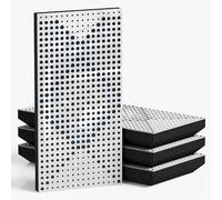 Set di 4 pannelli acustici decorativi stretti con tessuto vellutato | 50x25cm | Controllo del rumore e riduzione dell'eco | Assorbimento e diffusione sonora | [WILDS-F -Plastica bianca | Blu]