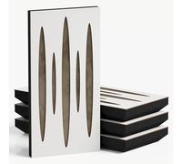 Set di 4 pannelli acustici decorativi stretti con tessuto vellutato | 50x25cm | Controllo del rumore e riduzione dell'eco | Assorbimento e diffusione sonora | [PULSAR-F -Bianco | Beige]