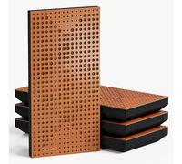 Set di 4 pannelli acustici decorativi stretti con tessuto vellutato | 50x25cm | Controllo del rumore e riduzione dell'eco | Assorbimento e diffusione sonora | [WILDS-F -Ciliegio | Dorato]