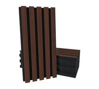 Set di 4 Pannelli acustici in legno a doghe (HDF) “Pole-HALF” | 50x25cm | Assorbimento e diffusione sonori | Riduzione del rumore e design elegante | [H-POLE - 53mm | Noce]