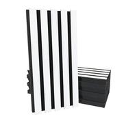 Set di 4 Pannelli acustici in legno a doghe (HDF) “Pole-HALF” | 50x25cm | Assorbimento e diffusione sonori | Riduzione del rumore e design elegante | [H-POLE - 53mm | Bianco]