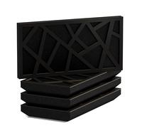 Set di 4 Pannelli acustici orizzontali stretti per assorbimento e diffusione sonori | 25x50cm | Assorbimento - Diffusione - Riflessione - Insonorizzazione | [SKYROSS-H - 33mm | Nero]