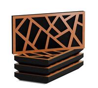 Set di 4 Pannelli acustici orizzontali stretti per assorbimento e diffusione sonori | 25x50cm | Assorbimento - Diffusione - Riflessione - Insonorizzazione | [SKYROSS-H - 53mm | Ciliegio]