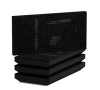 Set di 4 Pannelli acustici orizzontali stretti per assorbimento e diffusione sonori | 25x50cm | Assorbimento - Diffusione - Riflessione - Insonorizzazione | [WILDS-H - 33mm | Plastica nera lucida]