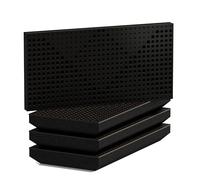 Set di 4 Pannelli acustici orizzontali stretti per assorbimento e diffusione sonori | 25x50cm | Assorbimento - Diffusione - Riflessione - Insonorizzazione | [WILDS-H - 33mm | Nero]