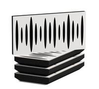 Set di 4 Pannelli acustici orizzontali stretti per assorbimento e diffusione sonori | 25x50cm | Assorbimento - Diffusione - Riflessione - Insonorizzazione | [PULSAR-H - 33mm | Bianco]