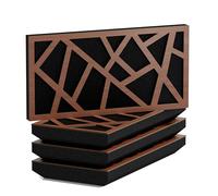 Set di 4 Pannelli acustici orizzontali stretti per assorbimento e diffusione sonori | 25x50cm | Assorbimento - Diffusione - Riflessione - Insonorizzazione | [SKYROSS-H - 33mm | Noce]