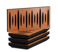 Set di 4 Pannelli acustici orizzontali stretti per assorbimento e diffusione sonori | 25x50cm | Assorbimento - Diffusione - Riflessione - Insonorizzazione | [PULSAR-H - 33mm | Ciliegio]