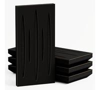 Set di 4 Pannelli acustici stretti per assorbimento e diffusione sonori | 50x25cm | Assorbimento - Diffusione - Riflessione - Insonorizzazione | [PULSAR - 33mm | Nero]