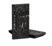 Set di 4 Pannelli acustici stretti per assorbimento e diffusione sonori | 50x25cm | Assorbimento - Diffusione - Riflessione - Insonorizzazione | Modello-colore: [K2-53mm | Plastica nera lucida]
