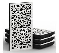 Set di 4 Pannelli acustici stretti per assorbimento e diffusione sonori | 50x25cm | Assorbimento - Diffusione - Riflessione - Insonorizzazione | [P32-33mm | Plastica bianca lucida]