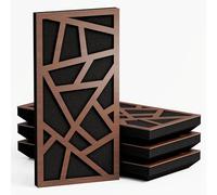 Set di 4 Pannelli acustici stretti per assorbimento e diffusione sonori | 50x25cm | Assorbimento - Diffusione - Riflessione - Insonorizzazione | [SKYROSS - 33mm | Noce]