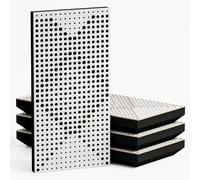 Set di 4 Pannelli acustici stretti per assorbimento e diffusione sonori | 50x25cm | Assorbimento - Diffusione - Riflessione - Insonorizzazione | [WILDS - 33mm | Bianco]