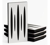 Set di 4 Pannelli acustici stretti per assorbimento e diffusione sonori | 50x25cm | Assorbimento - Diffusione - Riflessione - Insonorizzazione | [PULSAR - 33mm | Bianco]