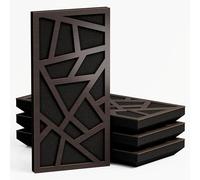 Set di 4 Pannelli acustici stretti per assorbimento e diffusione sonori | 50x25cm | Assorbimento - Diffusione - Riflessione - Insonorizzazione | [SKYROSS - 53mm | Wengé]