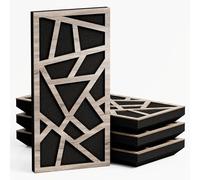 Set di 4 Pannelli acustici stretti per assorbimento e diffusione sonori | 50x25cm | Assorbimento - Diffusione - Riflessione - Insonorizzazione | [SKYROSS - 33mm | Sonoma]