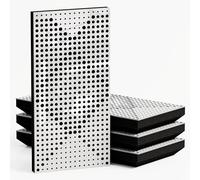Set di 4 Pannelli acustici stretti per assorbimento e diffusione sonori | 50x25cm | Assorbimento - Diffusione - Riflessione - Insonorizzazione | [WILDS - 33mm | Plastica bianca lucida]