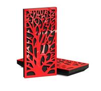 Set di 4 Pannelli acustici stretti per assorbimento e diffusione sonori | 50x25cm | Assorbimento - Diffusione - Riflessione - Insonorizzazione | Modello-colore: [K2-53mm | Plastica rossa lucida]