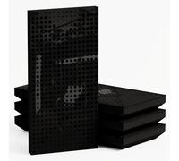 Set di 4 Pannelli acustici stretti per assorbimento e diffusione sonori | 50x25cm | Assorbimento - Diffusione - Riflessione - Insonorizzazione | [WILDS - 53mm | Plastica nera lucida]