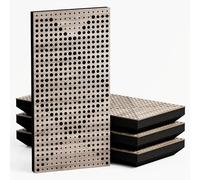 Set di 4 Pannelli acustici stretti per assorbimento e diffusione sonori | 50x25cm | Assorbimento - Diffusione - Riflessione - Insonorizzazione | [WILDS - 33mm | Sonoma]