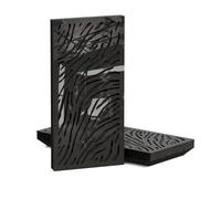 Set di 4 Pannelli acustici stretti per assorbimento e diffusione sonori | 50x25cm | Assorbimento - Diffusione - Riflessione - Insonorizzazione | Modello-colore: [K4-53mm | Plastica nera lucida]