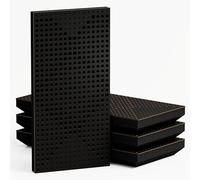 Set di 4 Pannelli acustici stretti per assorbimento e diffusione sonori | 50x25cm | Assorbimento - Diffusione - Riflessione - Insonorizzazione | [WILDS - 53mm | Nero]