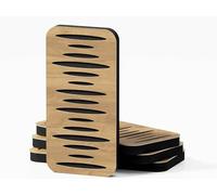 Set di 4 Pannelli acustici stretti per l'assorbimento e la diffusione del suono | 46x23 cm | Diffusione - Riflessione - Insonorizzazione | Colore delle piastre: [COLUMBIA-18 | Rovere]