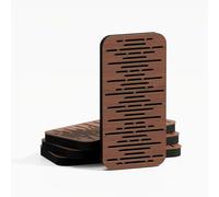 Set di 4 Pannelli acustici stretti per l'assorbimento e la diffusione del suono | 46x23 cm | Diffusione - Riflessione - Insonorizzazione | Colore delle piastre: [WAVE-18 | Noce]