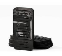 Set di 4 Pannelli acustici stretti per l'assorbimento e la diffusione del suono | 46x23 cm | Diffusione - Riflessione - Insonorizzazione | Colore delle piastre: [COLUMBIA-18 | Plastica nera lucida]