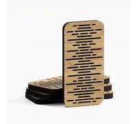Set di 4 Pannelli acustici stretti per l'assorbimento e la diffusione del suono | 46x23 cm | Diffusione - Riflessione - Insonorizzazione | Colore delle piastre: [WAVE-18 | Rovere]