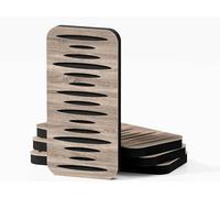 Set di 4 Pannelli acustici stretti per l'assorbimento e la diffusione del suono | 46x23 cm | Diffusione - Riflessione - Insonorizzazione | Colore delle piastre: [COLUMBIA-18 | Sonoma]