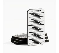 Set di 4 Pannelli acustici stretti per l'assorbimento e la diffusione del suono | 46x23 cm | Diffusione - Riflessione - Insonorizzazione | Colore delle piastre: [WAVE-18 | Bianco]