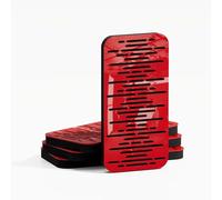 Set di 4 Pannelli acustici stretti per l'assorbimento e la diffusione del suono | 46x23 cm | Diffusione - Riflessione - Insonorizzazione | Colore delle piastre: [WAVE-18 | Plastica rossa lucida]