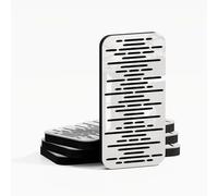 Set di 4 Pannelli acustici stretti per l'assorbimento e la diffusione del suono | 46x23 cm | Diffusione - Riflessione - Insonorizzazione | Colore delle piastre: [WAVE-18 | Plastica bianca lucida]