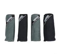 Set di 4 panni per la pulizia dell'espresso, in microfibra, assorbenti, antigraffio, 30 x 30 cm, grigio, blu, cura della lavatrice, per cucina, bar, caffè, istruzioni di lavaggio incluse (un set)