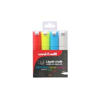 Set Di 4 Pennarelli Per Lavagna Cancellaibile Uni-Ball PWE-8K In Gesso Liquido