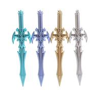 Set di 4 penne a sfera a forma di spada del guerriero, stile cartone animato, stile kawaii, per la scuola, regali di Natale