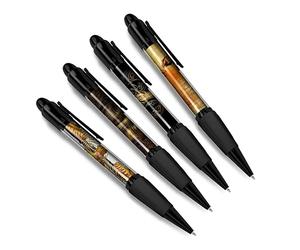 Set di 4 penne a sfera Buddha nere - Meditazione Zen Motivation Gold Theme Gift