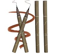 Set di 4 penne eyeliner liquido waterproof a lunga durata con punta fine da 0, 05 mm, a prova di sbavature, asciugatura rapida per Aegyo Sal e trucco naturale dall'aspetto marrone scuro.