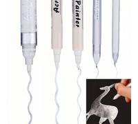 Set di 4 penne gel bianche, inchiostro bianco, 0,6/0,8/1/2 mm, penne a punta fine gel Pe-n, set di pennini G-el P-en a punta fine per carta nera, penne a inchiostro W-hite, penne a sfera W-hite P-en