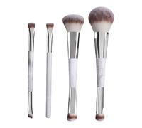 Set di 4 pennelli da trucco double face per correttore liquido, fard, ombretto, contouring, bronzer, cipria, kit da viaggio