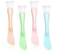 Set di 4 pennelli per maschera, applicatore per maschera, spatola di bellezza in morbido silicone a doppia testa, pennello per trucco viso, argilla e crema per l'applicazione di tutti i tipi di pelle