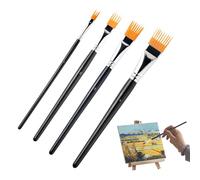 Set di 4 pennelli professionali per pittura acrilica, pennelli fini per pittura acrilica, ideali con acquerelli, olio, per bambini e adulti, e mestieri, opere d'arte, fai da te, decorazioni