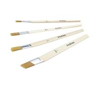 ProDec Set di 4 pennelli ad angolo sintetico per un'applicazione precisa della vernice e linee affilate, ideali per lavori di dettaglio, ritocchi, cornici di finestre, bordi, aree strette, 0,6 cm, 1,3