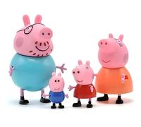 Set di 4 personaggi di Peppa Pig. Giocattoli di Peppa Pig per bambini, fiaba.