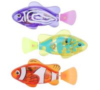 Set di 4 pesci elettrici luminosi per vasca da bagno interattivi, pesci robotici mobili per bambini e gatti, piscina e vasca da bagno