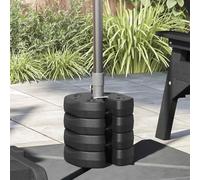 Set di 4 pesi per gazebo da giardino e tenda per feste, 220 x 50 mm, cemento con rivestimento in plastica, nero, 3,25 kg per pezzo