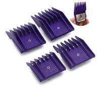 Set di 4 pettini da taglio professionali in stile A5, 76926-900, 1/8", 1/4", 3/8", 1/2", compatibili con Oster Classic 76 A5 Andis AG BG Wahl KM Pet Groomers (viola)
