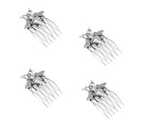 Set di 4 pettini dorati a forma di ape - forcine vintage per capelli a forma di ape per donne e ragazze (argento) - accessori per capelli a pettine con animali