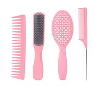 Set di 4 pettini multifunzionali per spazzole per capelli, kit pettini per styling con spazzole districanti, pettine a denti larghi e pettine a coda per tutti i tipi di capelli,